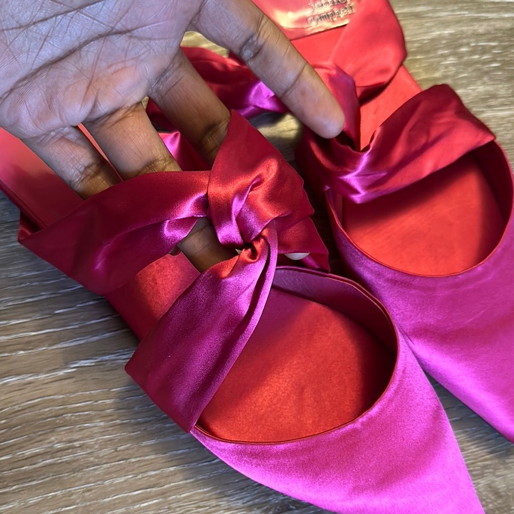 Jeffrey Campbell Women's Pink Satin Mules - Picture 2 of 4